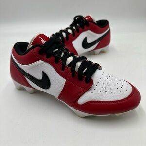 Jordan 1 Retro TD Football Cleats Red White Black Mens Size 8 FJ6245-106